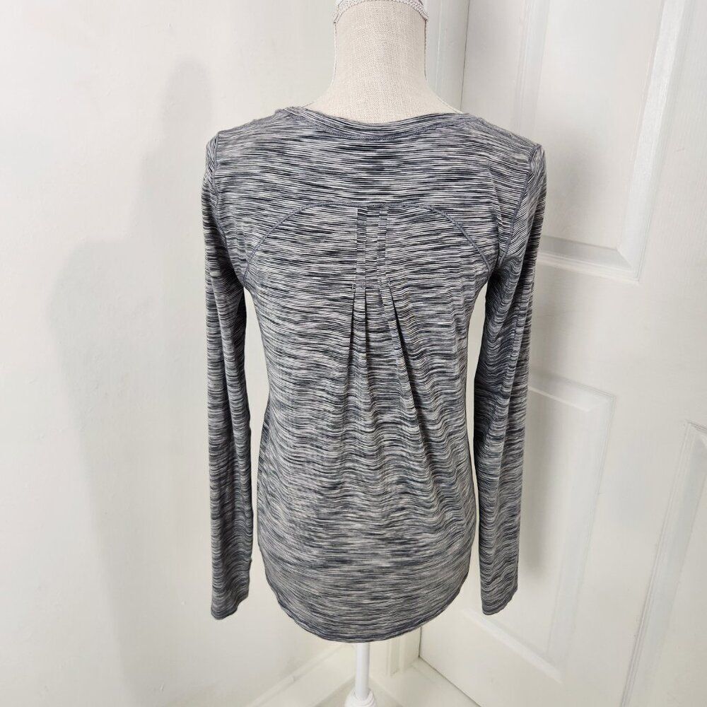 Lululemon Top Womens 6 Yogi Everyday 4 Color Space Dye White Black Pima Cotton